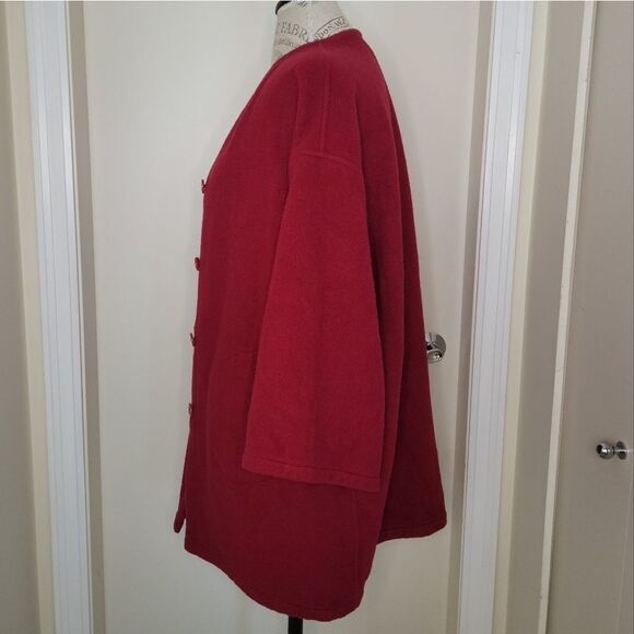 60s Red Wool Coat - Picture 3 of 7